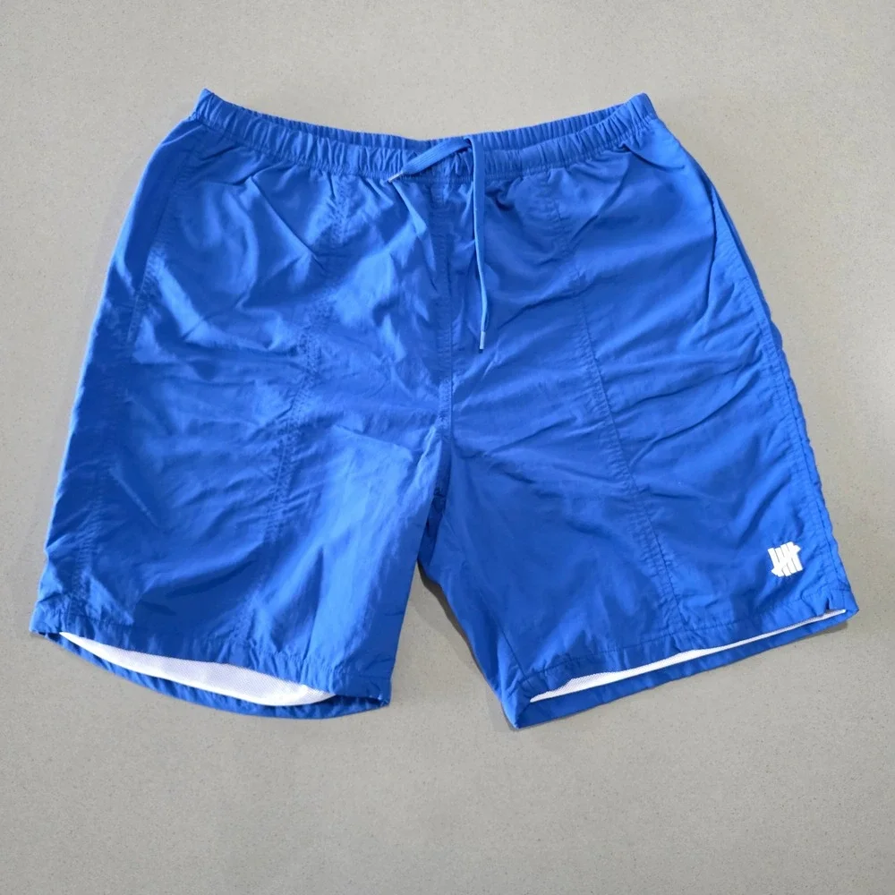 Undefeated Mens Blue Nylon Mesh Lined Swim Trunks Shorts XL B-0009